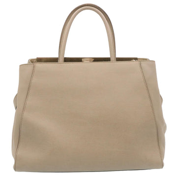 FENDI Hand Bag Leather 2way Shoulder Bag Gray Auth am2118g - 0