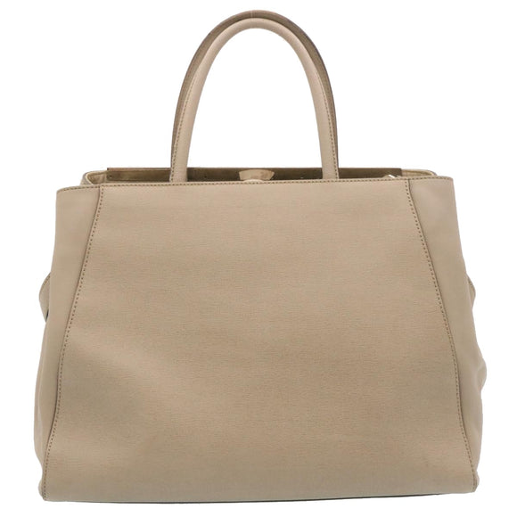 FENDI Handtasche Leder 2-Wege Umhängetasche Grau Auth am2118g