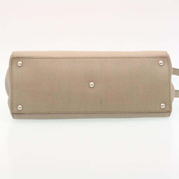 FENDI Hand Bag Leather 2way Shoulder Bag Gray Auth am2118g