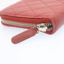 CHANEL Matelasse Wallet Lamb Skin Red CC Auth am2154gA-8