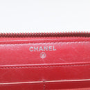 CHANEL Matelasse Wallet Lamb Skin Red CC Auth am2154gA-9