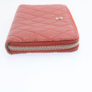 CHANEL Matelasse Wallet Lamb Skin Red CC Auth am2154gA-3