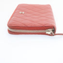 CHANEL Matelasse Wallet Lamb Skin Red CC Auth am2154gA-4