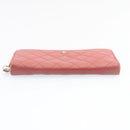 CHANEL Matelasse Wallet Lamb Skin Red CC Auth am2154gA-6