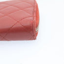 CHANEL Matelasse Wallet Lamb Skin Red CC Auth am2154gA-7