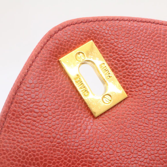 CHANEL Chain COCO Mark Super model bag Shoulder Bag Caviar Skin Red CC Auth am2162gSAV