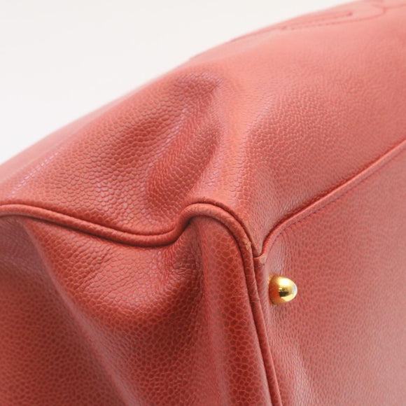 CHANEL Chain COCO Mark Super model bag Shoulder Bag Caviar Skin Red CC Auth am2162gSAV
