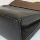 LOEWE Twist handle Velazquez Hand Bag Leather 2way Black Brown Auth am2237g-16
