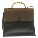 LOEWE Twist handle Velazquez Hand Bag Leather 2way Black Brown Auth am2237g-13