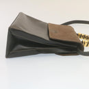 LOEWE Twist handle Velazquez Hand Bag Leather 2way Black Brown Auth am2237g-4