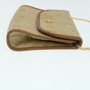 Christian Dior Honeycomb Chain Shoulder Bag Canvas Beige Auth am2250g-4