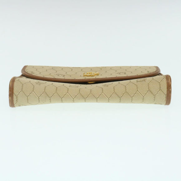 Christian Dior Honeycomb Chain Shoulder Bag Canvas Beige Auth am2250g