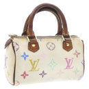 LOUIS VUITTON Monogram Multicolor Mini Speedy Hand Bag White M92645 Auth am232g-1