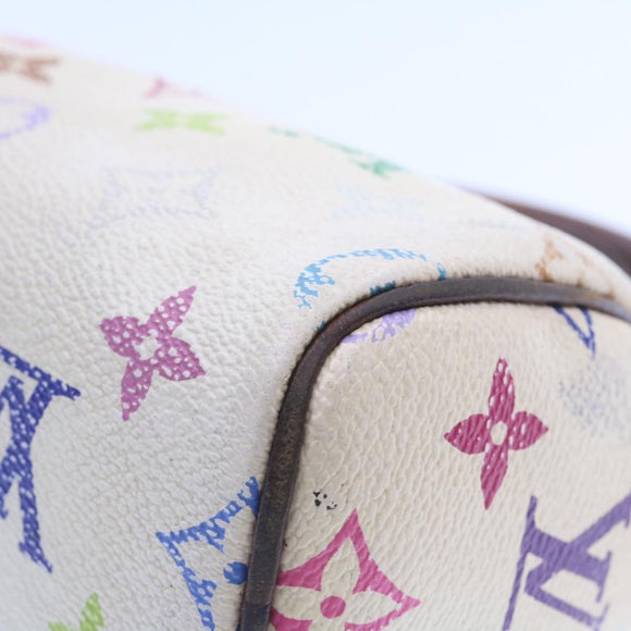 LOUIS VUITTON Monogram Multicolor Mini Speedy Hand Bag White M92645 Auth am232g