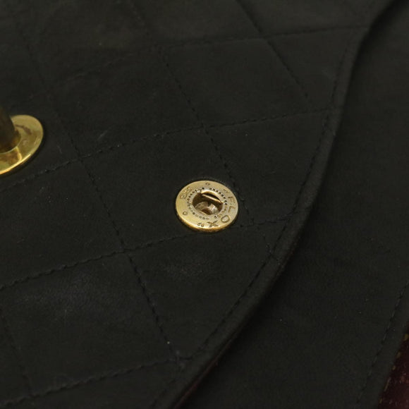 CHANEL Classic Matelasse 25 Chain Flap Shoulder Bag Lamb Skin Black am2320gA