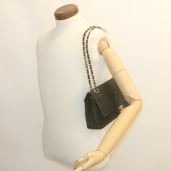 CHANEL Classic Matelasse 25 Chain Flap Shoulder Bag Lamb Skin Black am2320gA