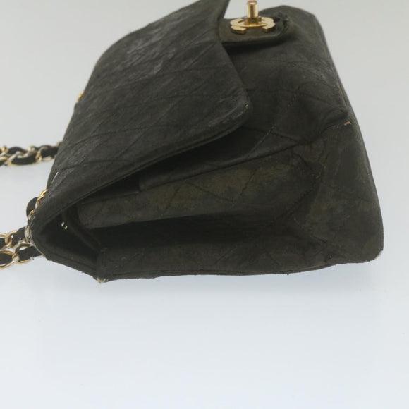 CHANEL Classic Matelasse 25 Chain Flap Shoulder Bag Lamb Skin Black am2320gA