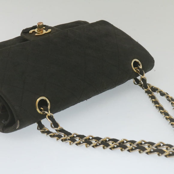 CHANEL Classic Matelasse 25 Chain Flap Shoulder Bag Lamb Skin Black am2320gA