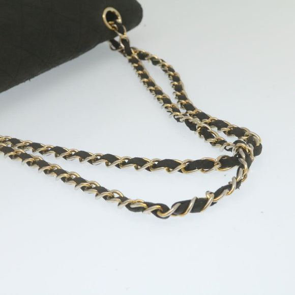 CHANEL Classic Matelasse 25 Chain Flap Shoulder Bag Lamb Skin Black am2320gA
