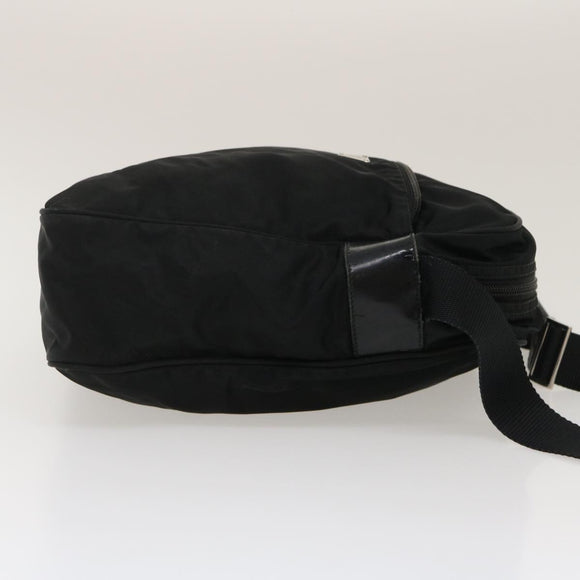 PRADA Shoulder Bag Enamel nylon 2 Set Black Auth am2339g