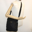 PRADA Shoulder Bag Enamel nylon 2 Set Black Auth am2339g-23