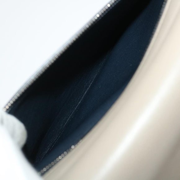 CELINE Hand Bag Leather Suede Gray Navy Auth am2375g