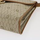 Christian Dior Honeycomb Canvas Hand Bag PVC Leather 2way Beige Auth am2383g-9