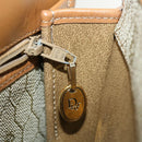 Christian Dior Honeycomb Canvas Hand Bag PVC Leather 2way Beige Auth am2383g-12