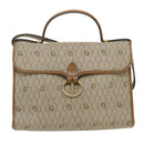 Christian Dior Honeycomb Canvas Hand Bag PVC Leather 2way Beige Auth am2383g-13