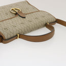 Christian Dior Honeycomb Canvas Hand Bag PVC Leather 2way Beige Auth am2383g-6