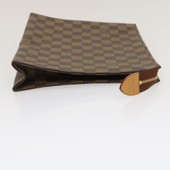 LOUIS VUITTON Damier Ebene Poche Toilette 26 Pouch N47543 LV Auth am2487g