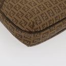 FENDI Zucchino Canvas Shoulder Bag Brown Auth am2491g-15