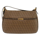 FENDI Zucchino Canvas Shoulder Bag Brown Auth am2491g-13