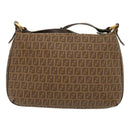 FENDI Zucchino Canvas Shoulder Bag Brown Auth am2491g-2
