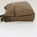 FENDI Zucchino Canvas Shoulder Bag Brown Auth am2491g-3