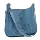 HERMES Leather Evelyn TGM Shoulder Bag Blue Auth am2542gA-1