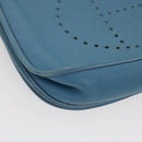 HERMES Leather Evelyn TGM Shoulder Bag Blue Auth am2542gA-14