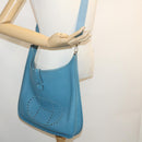HERMES Leather Evelyn TGM Shoulder Bag Blue Auth am2542gA-19