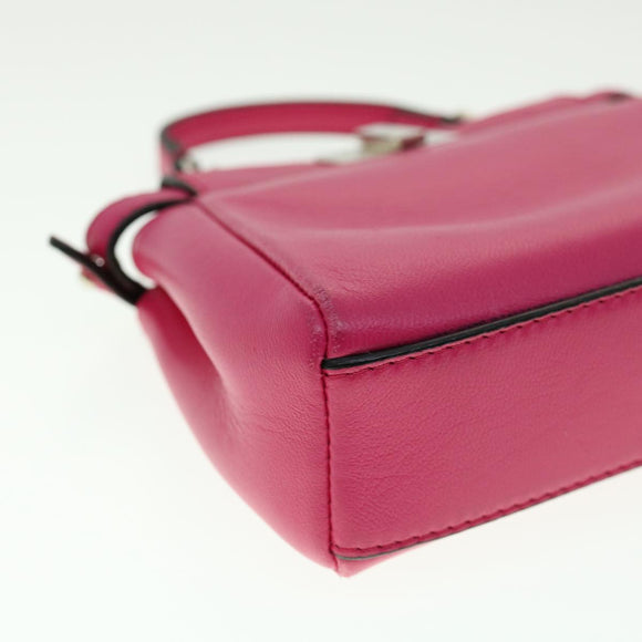 FENDI Micro Peek A Boo Hand Bag Leather 2way Pink Auth am2705gAV