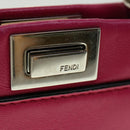 FENDI Micro Peek A Boo Hand Bag Leather 2way Pink Auth am2705gAV-17