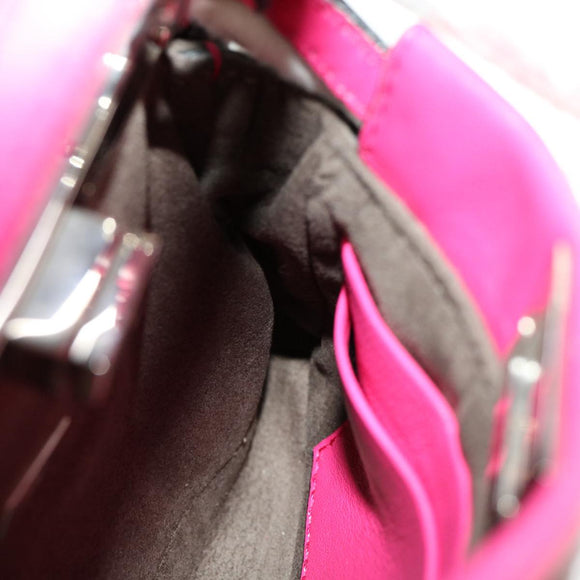 FENDI Micro Peek A Boo Hand Bag Leather 2way Pink Auth am2705gAV