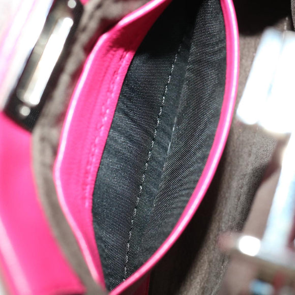 FENDI Micro Peek A Boo Hand Bag Leather 2way Pink Auth am2705gAV