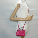 FENDI Micro Peek A Boo Hand Bag Leather 2way Pink Auth am2705gAV-29