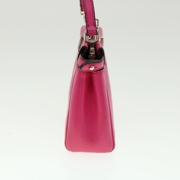 FENDI Micro Peek A Boo Hand Bag Leather 2way Pink Auth am2705gAV