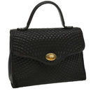 BALLY Hand Bag Leather Black Auth am2821g-1