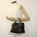 BALLY Hand Bag Leather Black Auth am2821g-21