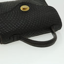 BALLY Hand Bag Leather Black Auth am2821g-6