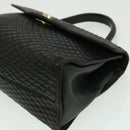 BALLY Hand Bag Leather Black Auth am2821g-7