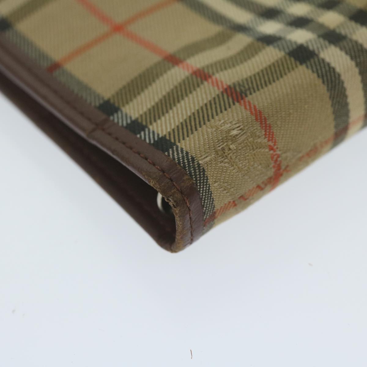 BURBERRY Nova Check Agenda Day Planner Cover Nylon Canvas Beige Auth hk1000