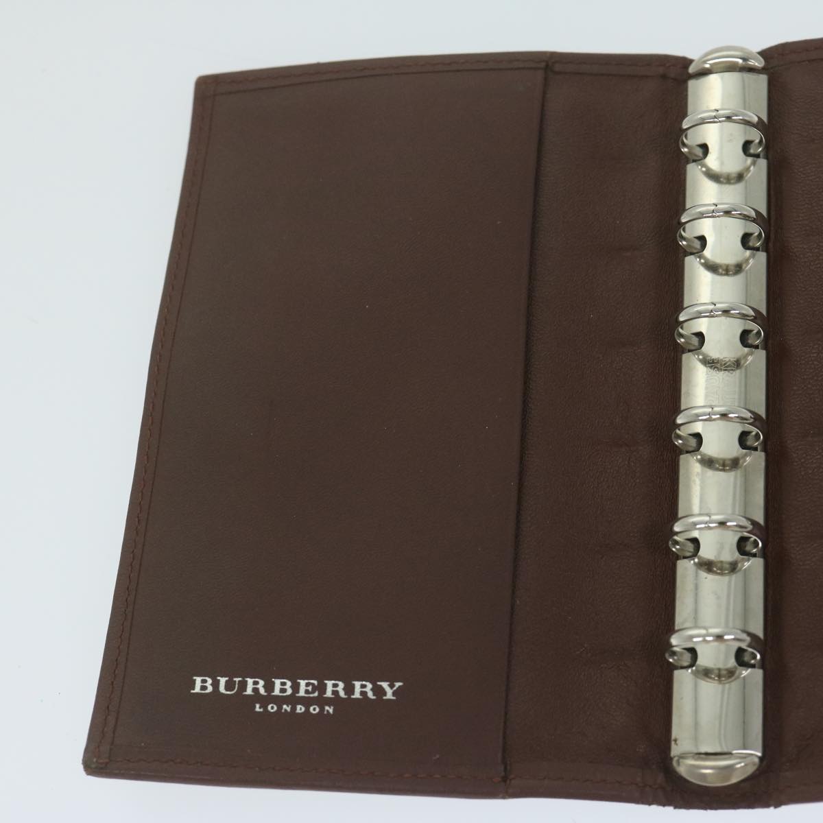 BURBERRY Nova Check Agenda Day Planner Cover Nylon Canvas Beige Auth hk1000